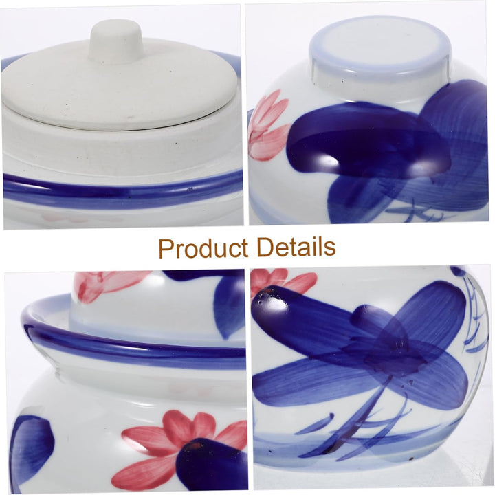 Cabilock Gurkentopf Keramik G?rtopf Kimchi Porzellan Gurkenglas Gurkenbeh?lter Sauerkrauttopf Tradit