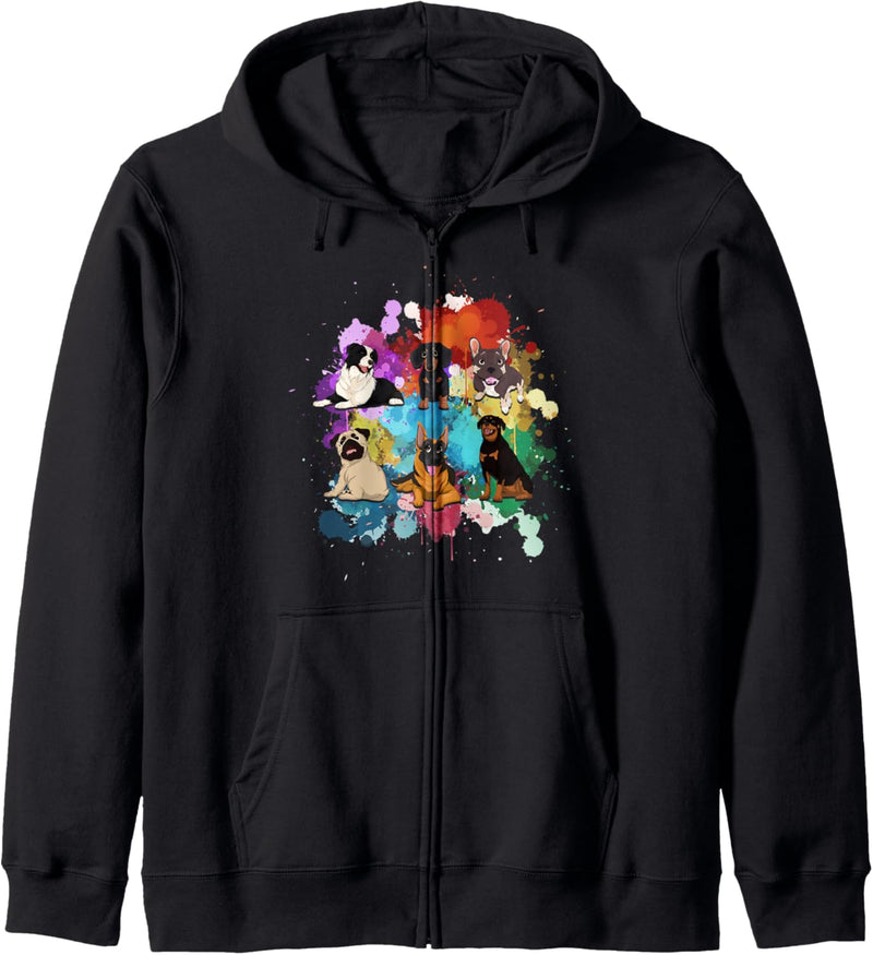 Hundehalter Haustier Hundebesitzer Buntes Hunde Kapuzenjacke