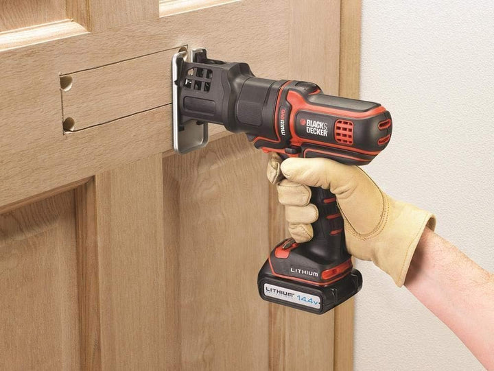 Black+Decker Multievo Stichsägen-Kopf (14,4V Multifunktionswerkzeug-Zubehör, 0-2500 Hübe pro Minute,