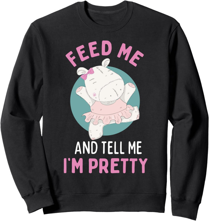 Lustiges Flusspferd füttert mich, ich bin ein ziemlich süsses Sweatshirt