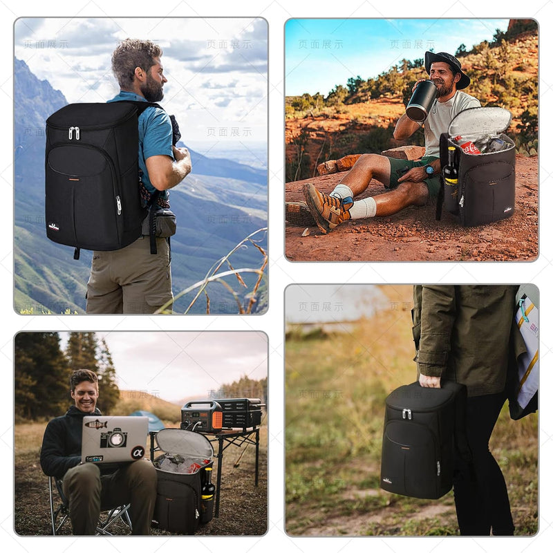 QINGLOU 25L Kühl Rucksack Kühlrucksack Kühltasche Picknicktasche Gross Isoliert isolierte Kühltasche