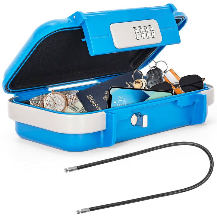 Tragbare Tresor mit Zahlenschloss Strandsafe 24 x 14 x 5,8 cm Strandtresor zum Anketten,Geeignet für