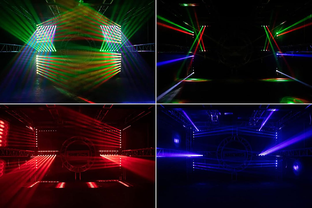 SHEHDS Moving Head Licht Bar LED 8x12W RGBW 4IN1 Strahl- und Blitz-Effekt 8° Linsenwinkel Bühnenlich