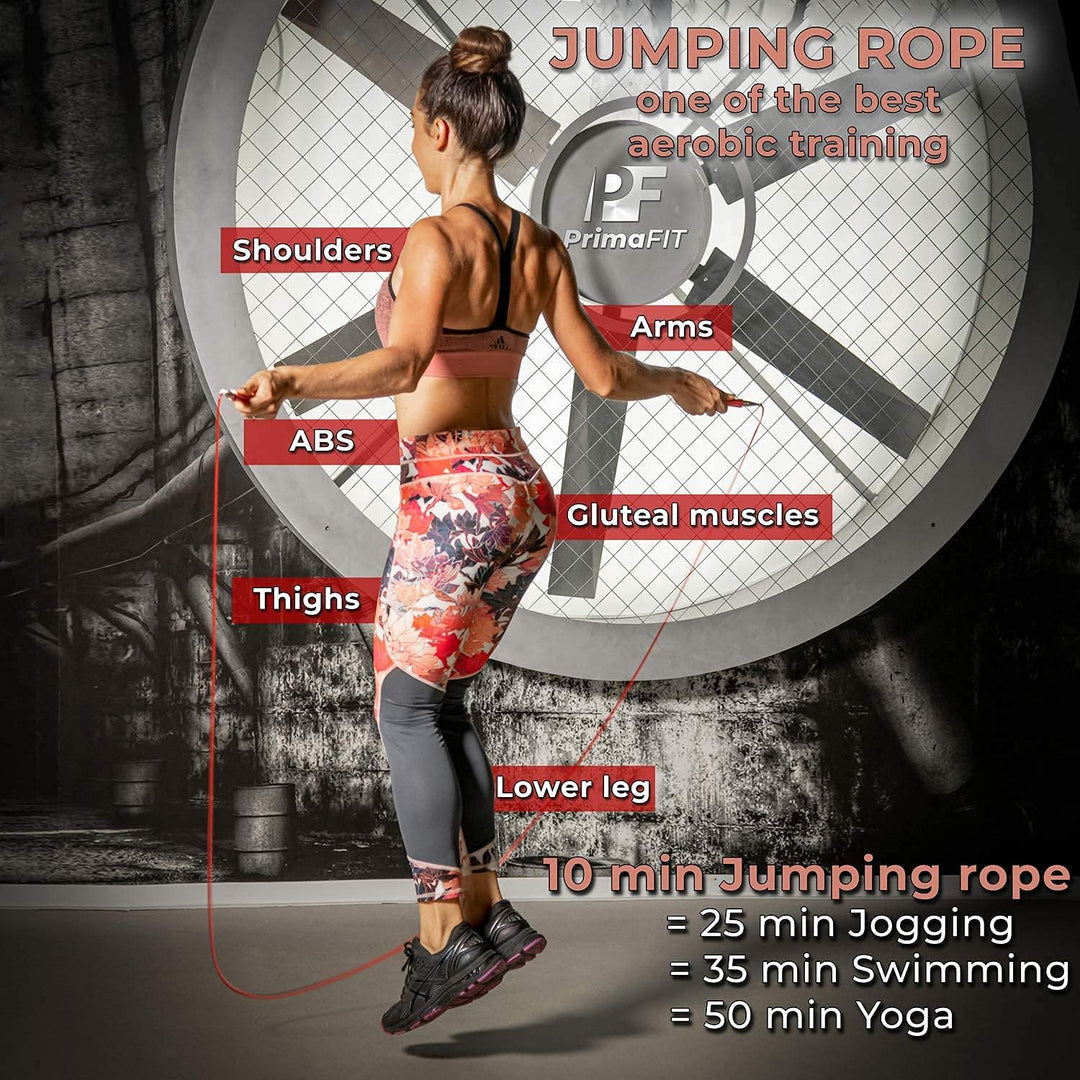 PrimaFIT Springseil Erwachsene Fitness Pro Speed Jump Rope 3m Seilspringen Verstellbar Mit Gewichten