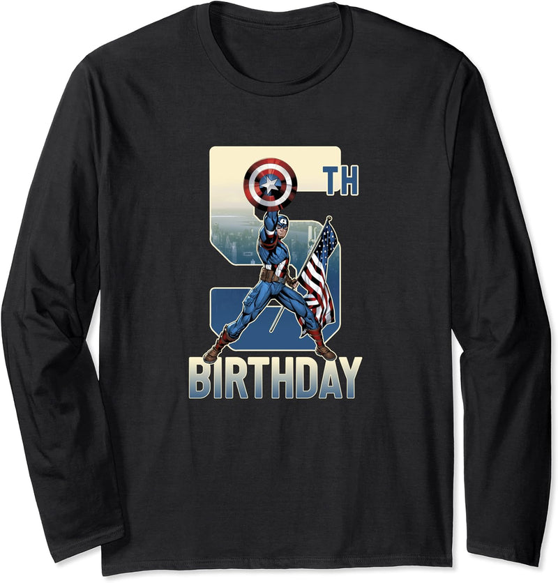 Marvel Captain America Happy 5th Birthday Langarmshirt