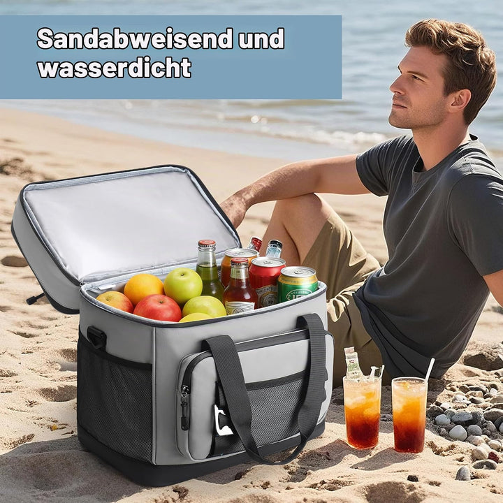 Kühltasche, 40L Grosse Kühlbox Faltbar, Wasserdichte Doppelwand Thermotasche Isolierte Picknicktasch