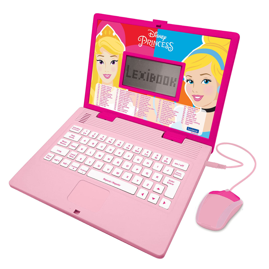 LEXIBOOK JC598DPi2 Disney Princess Lern- und Zweisprachiger Laptop Spanisch/Englisch Mädchen Spielze