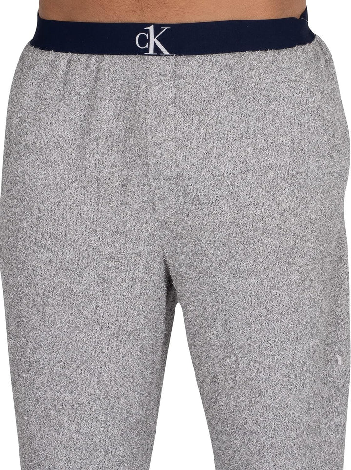 Calvin Klein Herren Lounge Jogginghose aus Plüsch, Grau, S