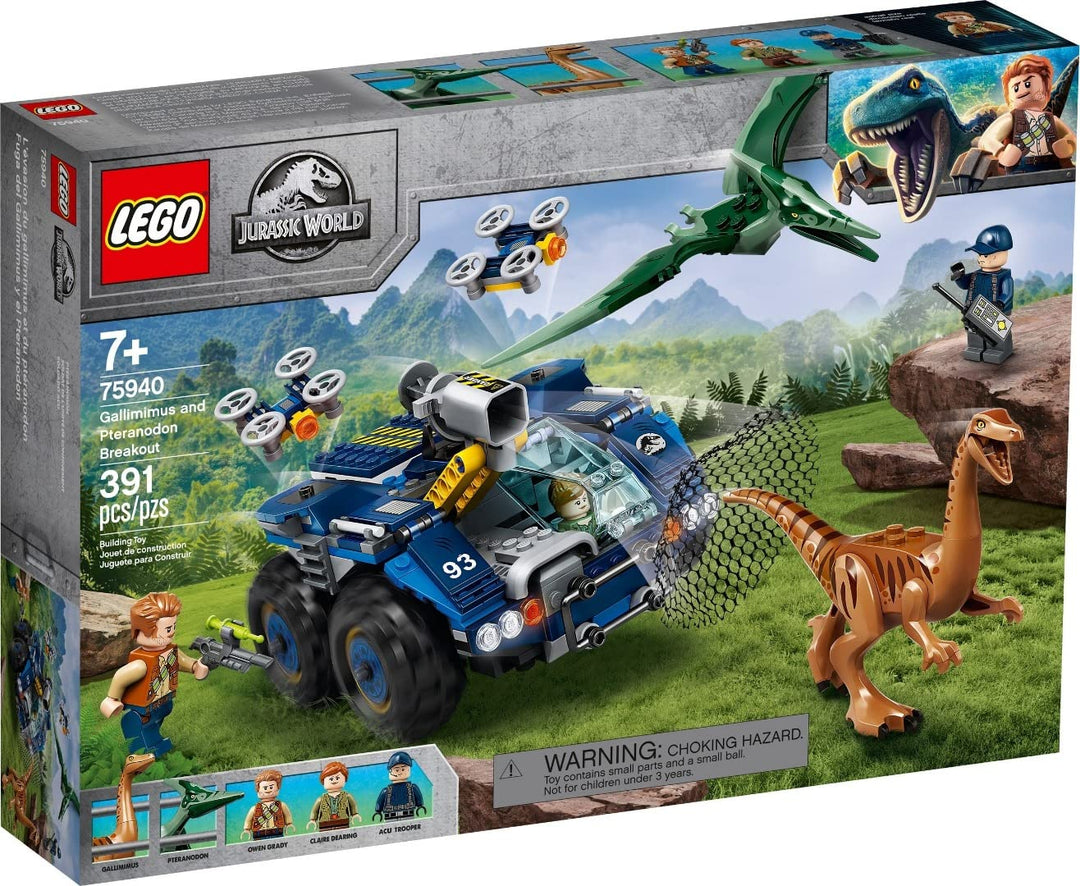 LEGO 75940 Jurassic World Ausbruch von Gallimimus und Pteranodon, Dinosaurier Spielzeug für Kinder a