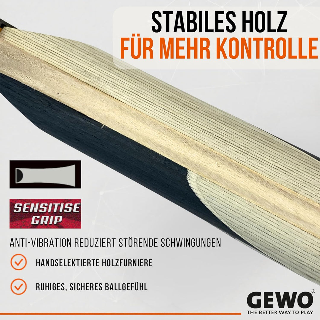 GEWO PS Blast Control Tischtennisschläger - ITTF genehmigter Profi-Tischtennisschläger, Fertigschläg