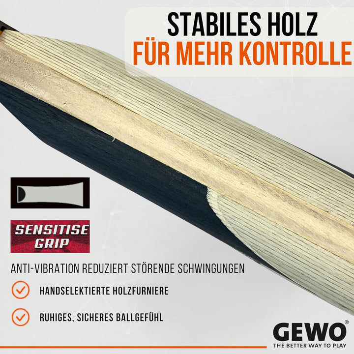 GEWO PS Blast Control Tischtennisschläger - ITTF genehmigter Profi-Tischtennisschläger, Fertigschläg