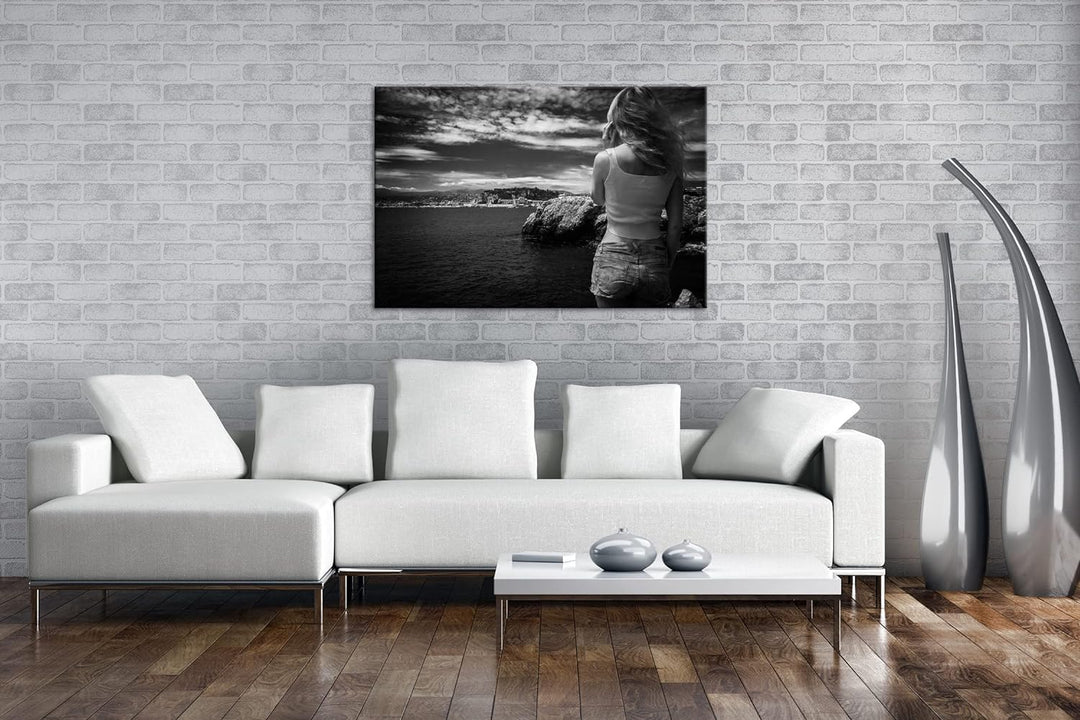 deyoli Blick auf die Küste Format: 80x60 cm als Leinwandbild, Motiv fertig gerahmt auf Echtholzrahme