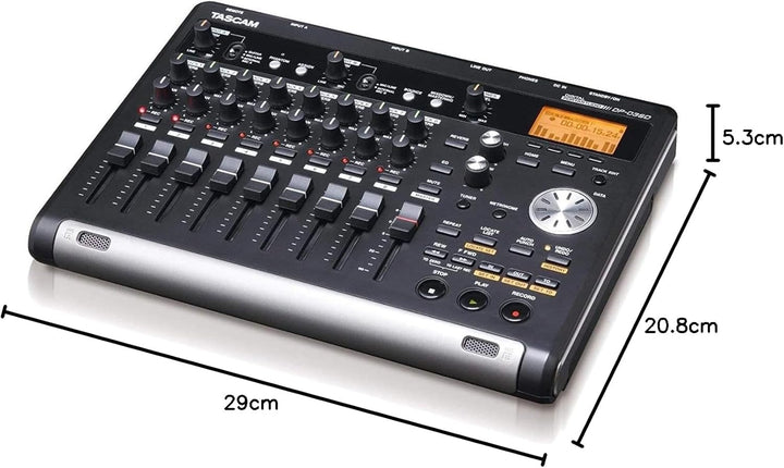 TASCAM DP-03SD - Digitales 8-Spur-Portastudio, Aufnahme/ Wiedergabe mit 44,1 kHz und 16 Bit mittels