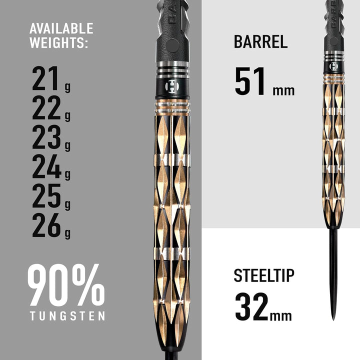 Harrows Imperial Diamond 90% Tungsten Steel Tip Darts 22 Gramm, 22 Gramm
