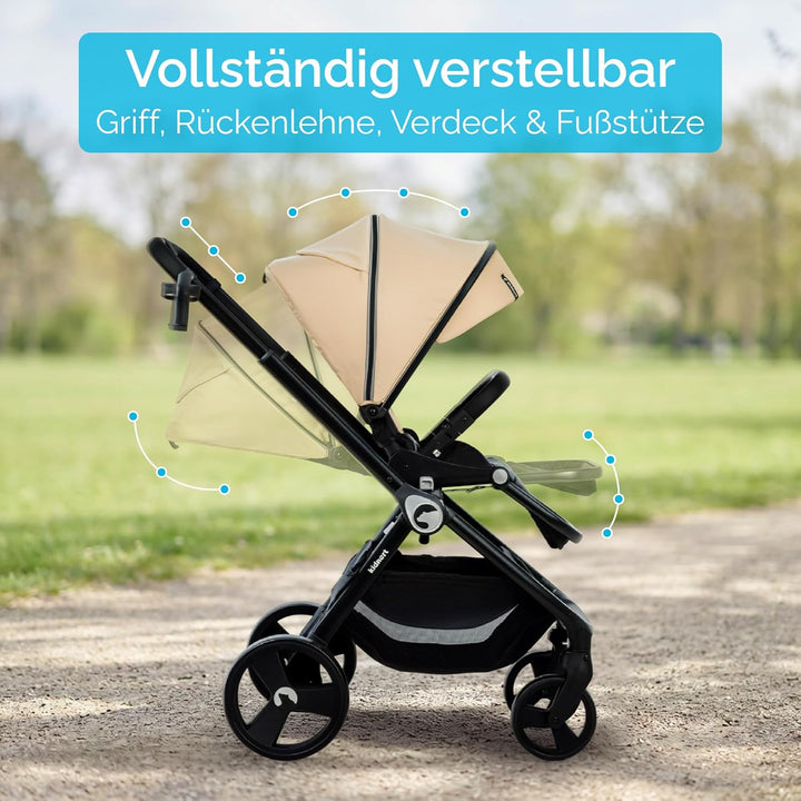 Isbjörn Kinderbuggy ab Geburt bis 22 kg, klappbar mit Liegefunktion, umsetzbare Sitzeinheit, grosse