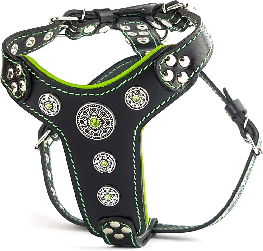 Bestia ''Bijou'' Leder Brustgeschirr für Kleine bis Mittelgrosse Hunde. 100% Leder. Handgefertigt. T