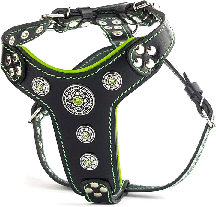 Bestia ''Bijou'' Leder Brustgeschirr für Kleine bis Mittelgrosse Hunde. 100% Leder. Handgefertigt. T