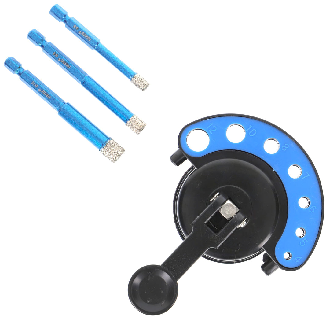 PRODIAMANT Fliesenbohrer 6mm, 8mm, 10mm Set Diamantbohrer für harte Fliesen und Feinsteinzeug mit An
