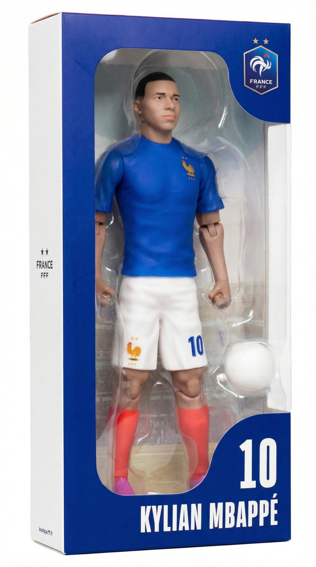 Megableu - FFF-Figur Killian Mbappé Nr. 10 – 20 cm – grosse Fussballfigur realistisch & beweglich mi