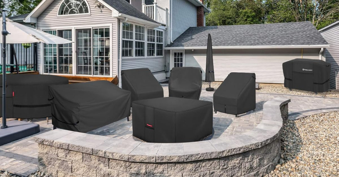 Porch Shield Fire Pit Cover - Waterproof 600D Heavy Duty Square Patio Fire Pit Table Cover Black - 2