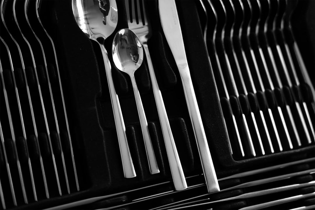 KARL HAUSMANN Besteck Set 12 Personen, 72 teilig Edelstahl Besteckset mit Koffer - Essbesteck mit Me