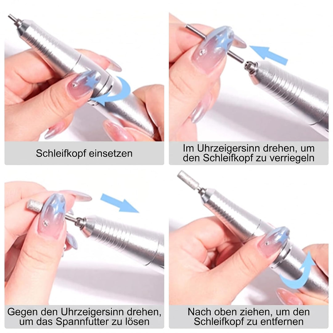 Elektrisch Nagelfräser Professionelle, 45000 U/Min Nagelfräser für Gelnägel, Elektrische Nagelfeile