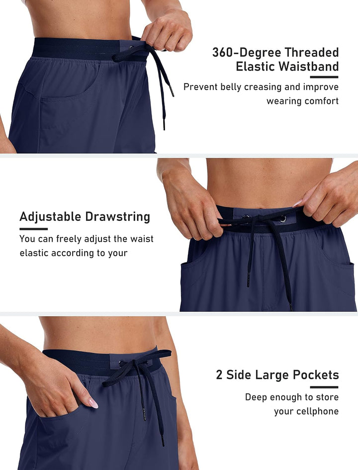 MoFiz Cargo-Caprihose für Damen, leicht, schnell trocknend, Caprihose für Damen, elegant, lässig, So