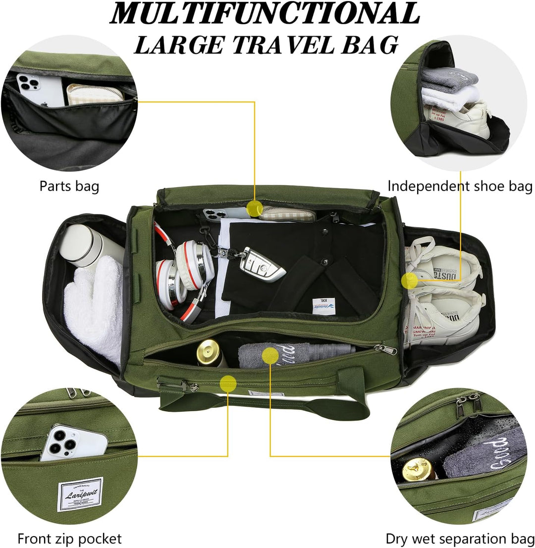 Laripwit Sporttasche Herren, 40L Reisetasche Rucksack Trainingstasche mit Schuhfach & Nassfach, Wass