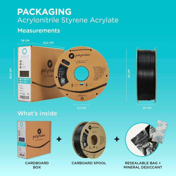 Polymaker PolyLite ASA Schwarz - 1.75mm - 1kg