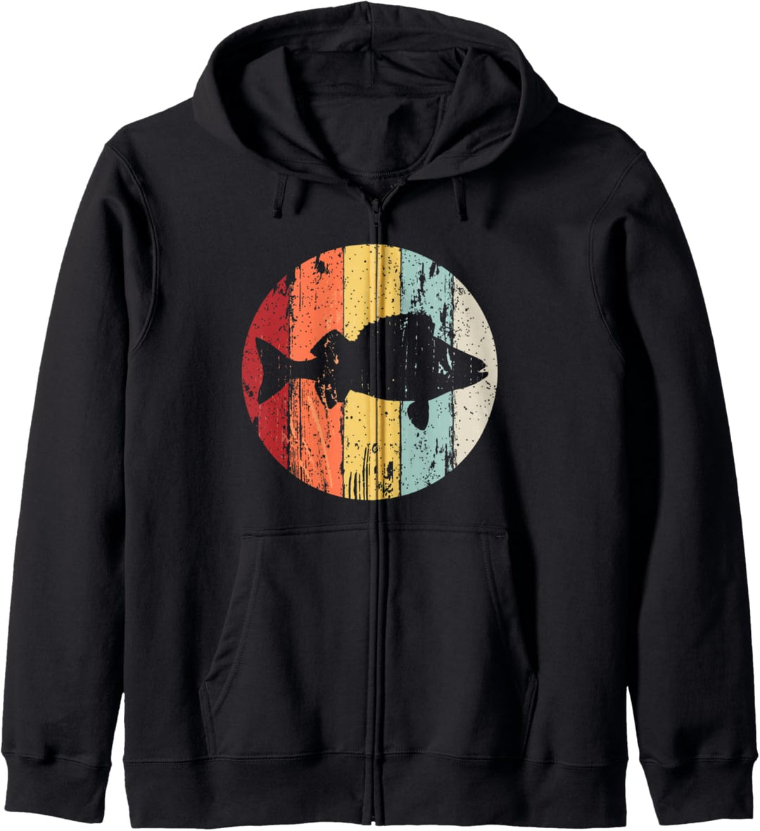 Angler Geschenk im retro vintage Design mit Barsch Kapuzenjacke