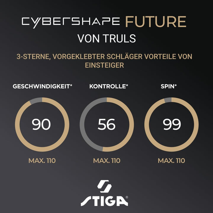 STIGA Tischtennisschläger Cybershape Future, Revolutionärer 3-Sterne-Tischtennisschläger mit Sechsec