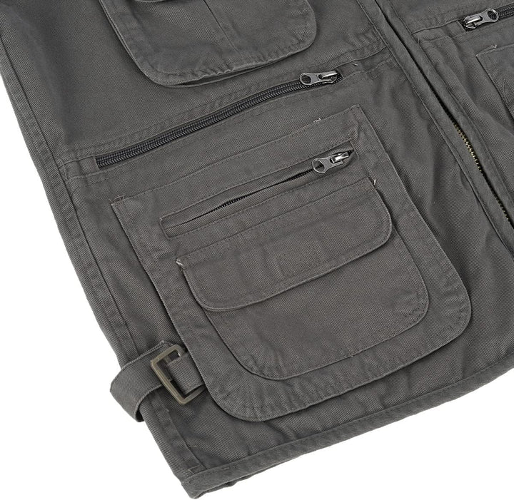 YOUTHUP Anglerweste Herren Outdoor Weste Multi-Tasche Ärmellose Jagd Herrenwesten Leicht Safari Wand