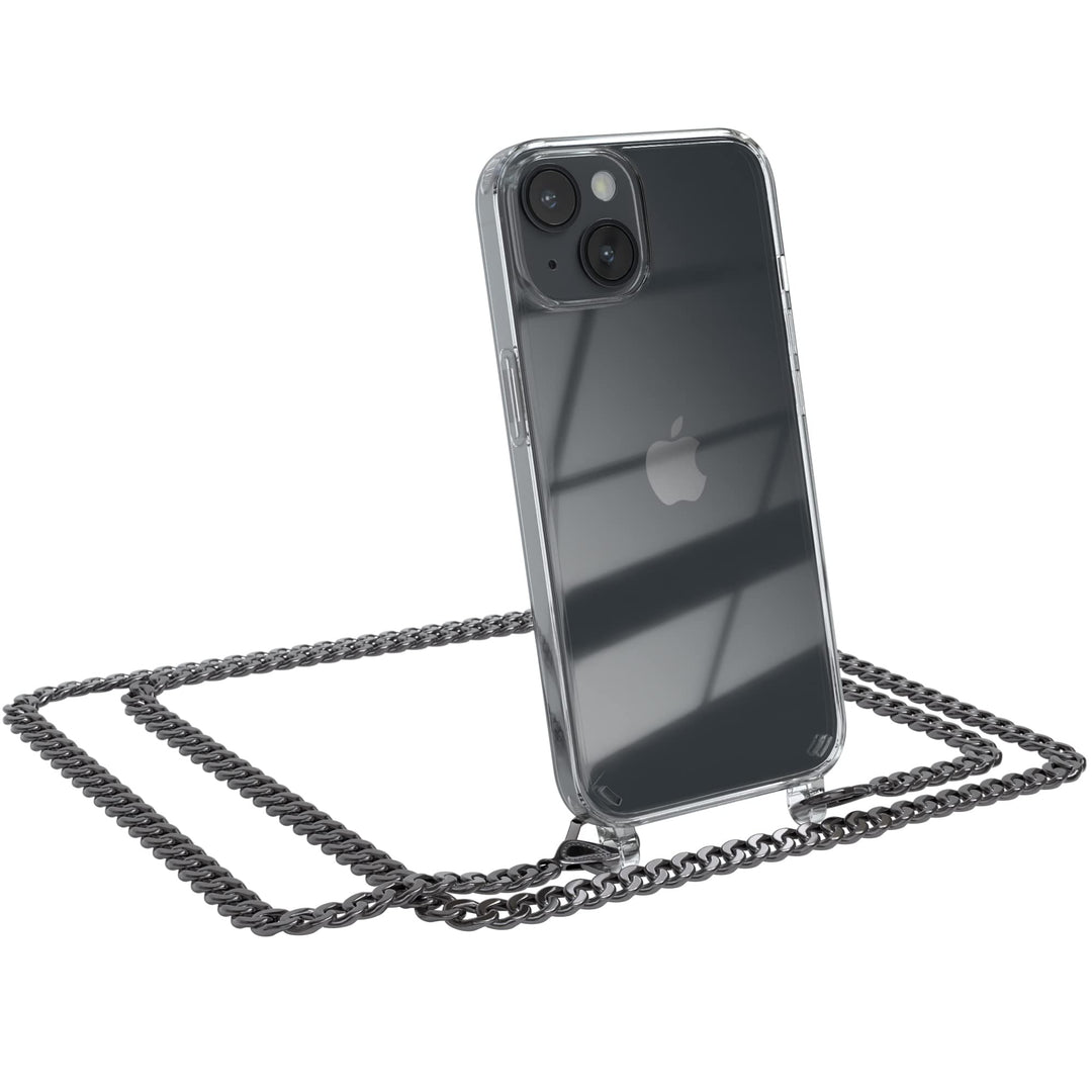 EAZY CASE Handykette kompatibel mit iPhone 14 Handyhülle mit Metall Umhängeband und Ersatz Kordel sc