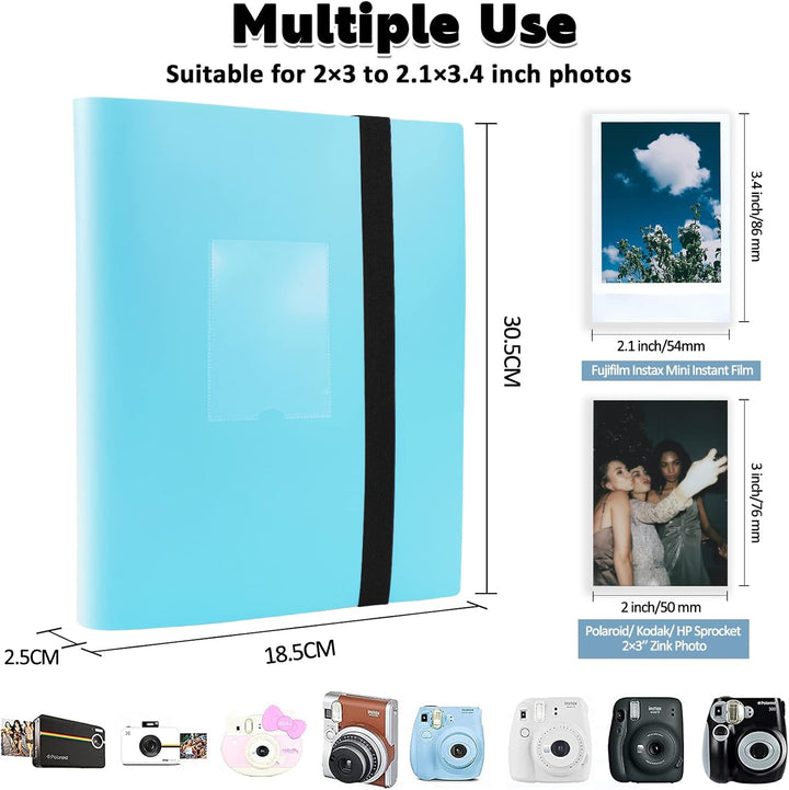 FORETOY Fotoalbum mit 432+1 Taschen für 3 Zoll Film - kompatibel mit Fujifilm Instax Mini 12 11 9 8