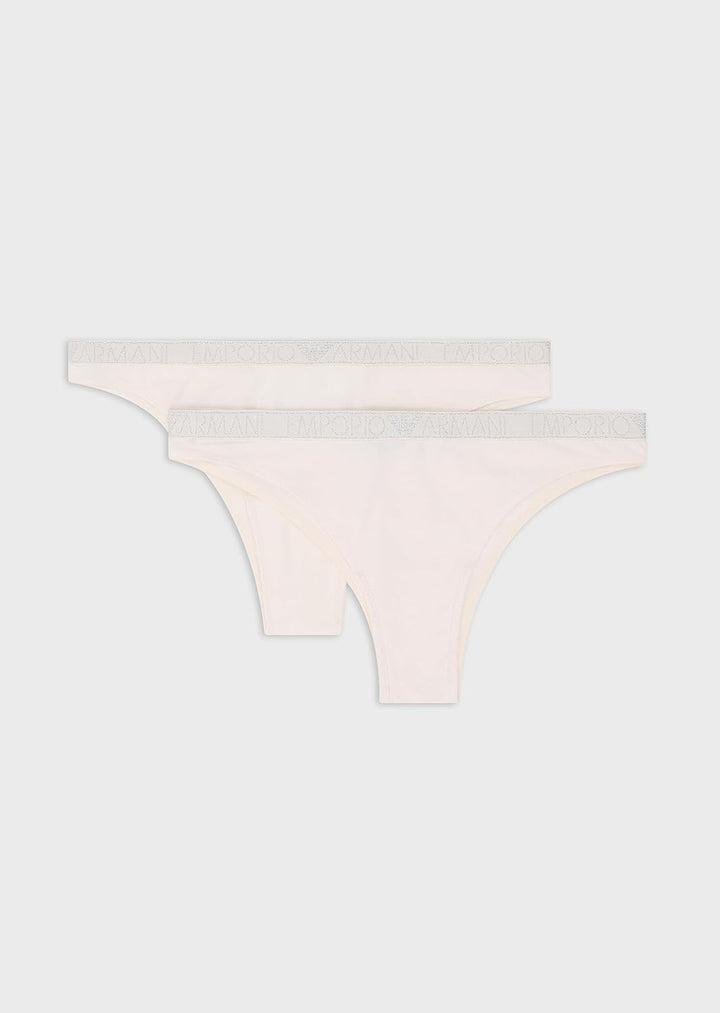 Emporio Armani Damen 2-Pack Brief Unterwäsche (2er Pack) XL Cream, XL Cream