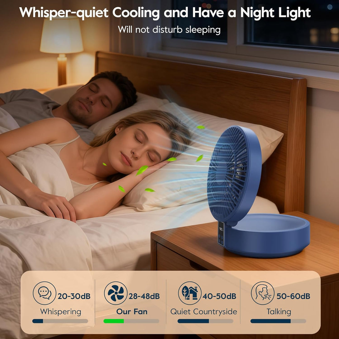 Leise USB Klein Ventilator, Tischventilator Sehr Leise und Starkem Luftstrom, Tragbarer Akku Batteri