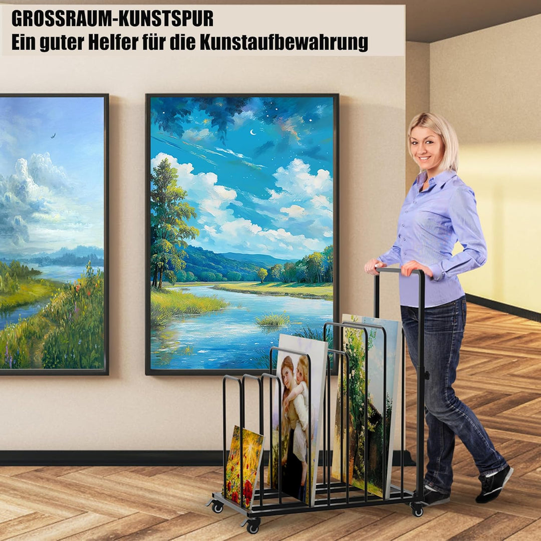 uyoyous Mobile Kunst-Trockengestell 100×80×45cm Trockengestell für Kunst Einstellbares Intervall Kun