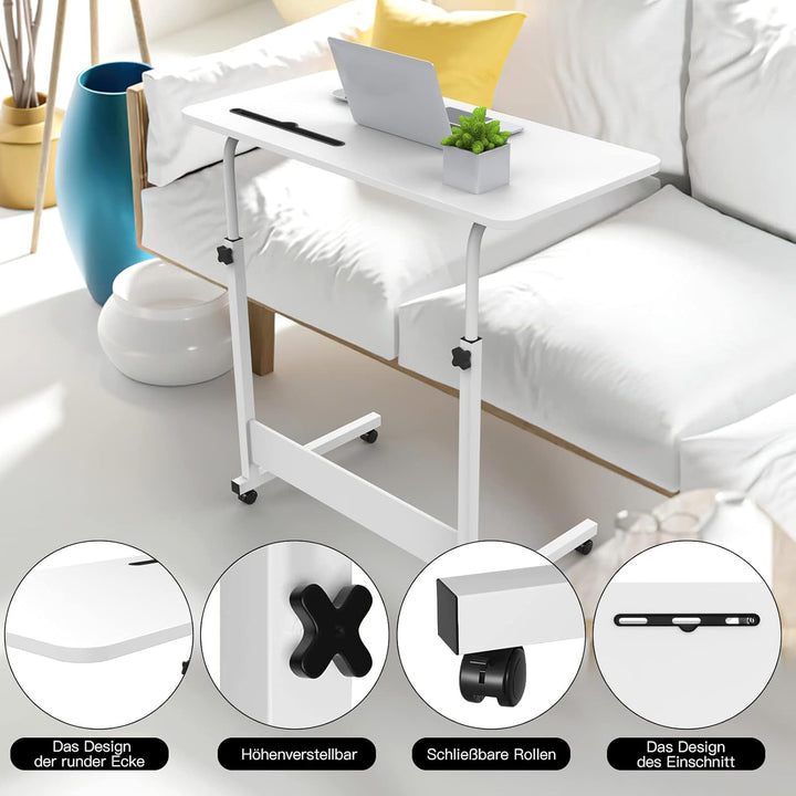 PIPIPOXER 80x40cm Laptoptisch höhenverstellbarer Schreibtisch Computertisch mobiler Laptop Schreibti