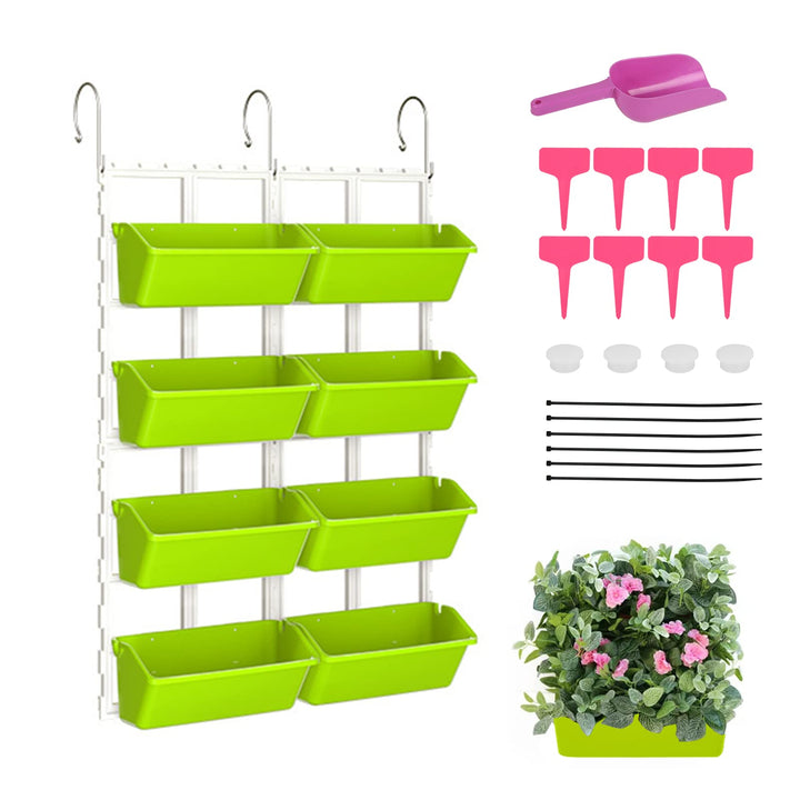 CEIEVER Hängende vertikale Wand Pflanze, Vertikaler Garten Pflanzenwand mit 8 Taschen Platzsparende