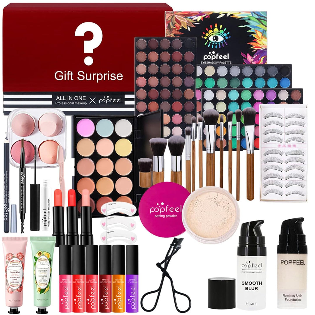 CHSEEO Make up Set Schminkset Cosmetics Schminkkoffer Kosmetik Geschenk Set Lipgloss Lidschatten Con