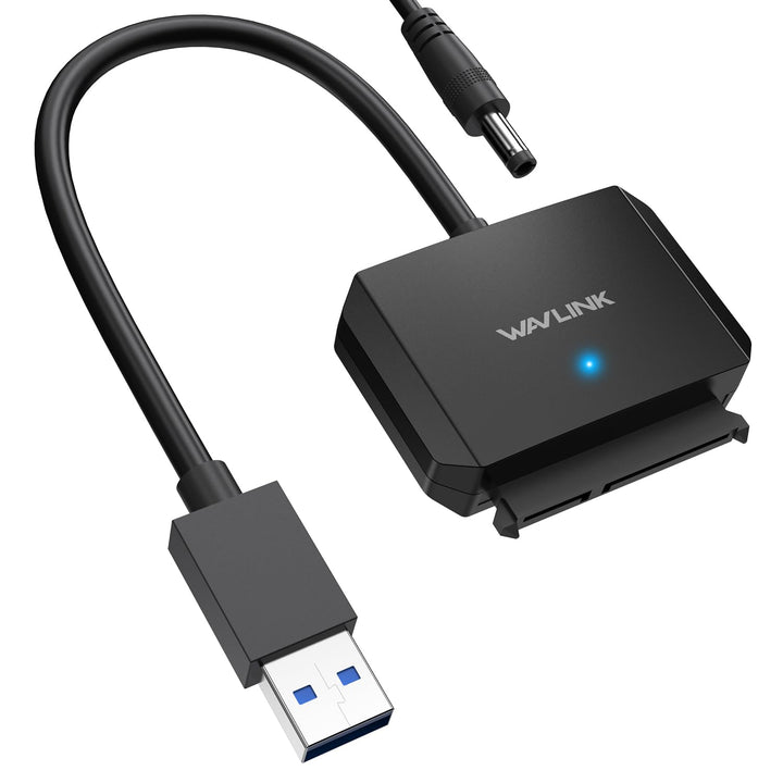 WAVLINK USB 3,0 auf SATA Adapter - inkl. 12V 2A DC-Netzteil für 2,5" oder 3,5" SSD und HDD USB zu SA
