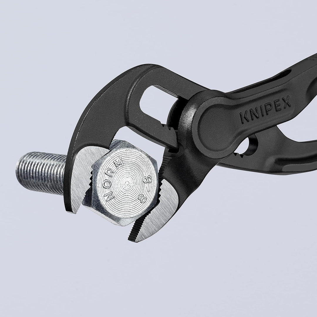 KNIPEX Cobra® XS Mini-Wasserpumpenzange, 100 mm, Muttern bis 24 mm, Rohre bis 28 mm, Selbstklemm-Eff