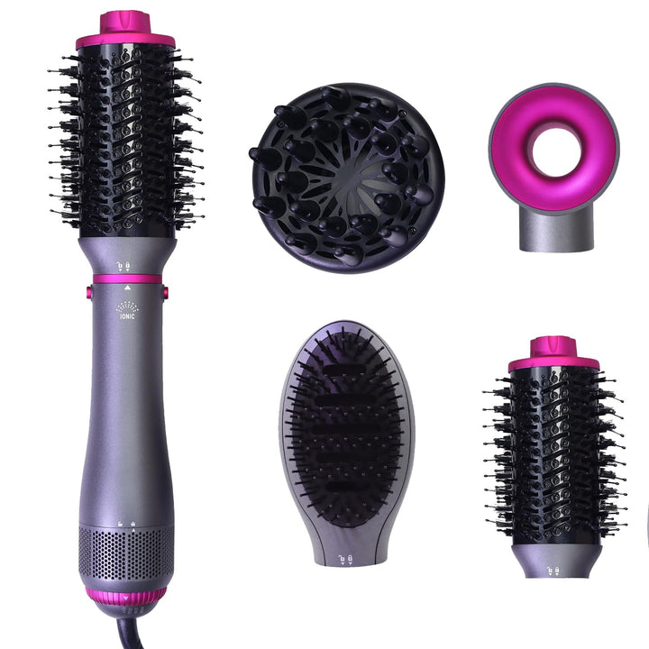 Haartrockner-Bürste, 4-in-1, Blasbürste, abnehmbarer Haartrockner mit negativen Ionen, mit Diffusor,