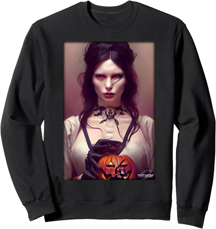 Halloween Hexe Vampir Zombie Frau Sweatshirt