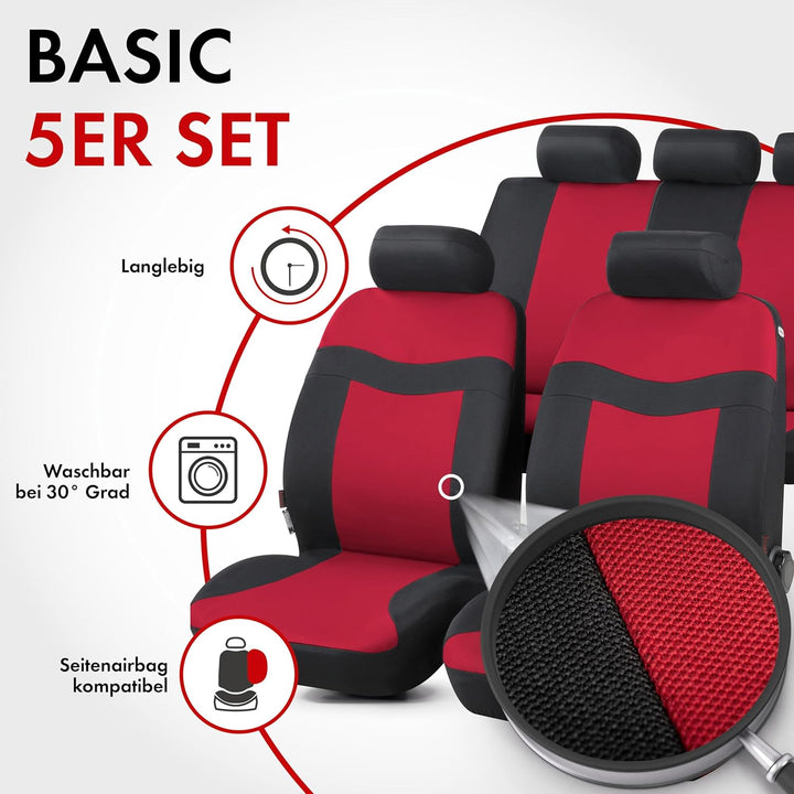 Walser Auto-Sitzbezug Rockford, Universal-Sitzbezug Komplett-Set, PKW-Sitzbezüge, 2 Vordersitzbezüge