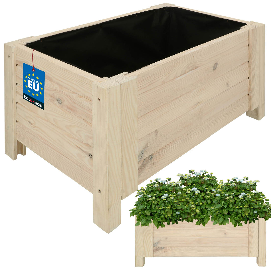 KOTARBAU® Blumenkasten - 60 x 39 x 30 cm - Pflanzkasten mit Vlies - Pflanzkübel gross aussen - Balko