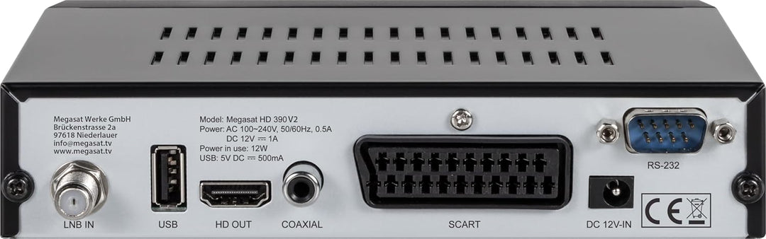 Megasat HD 390 DVB-S2 HD Sat Receiver schwarz | Unicable I & II tauglich
