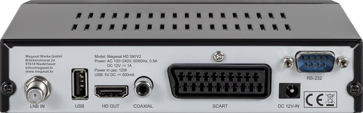 Megasat HD 390 DVB-S2 HD Sat Receiver schwarz | Unicable I & II tauglich