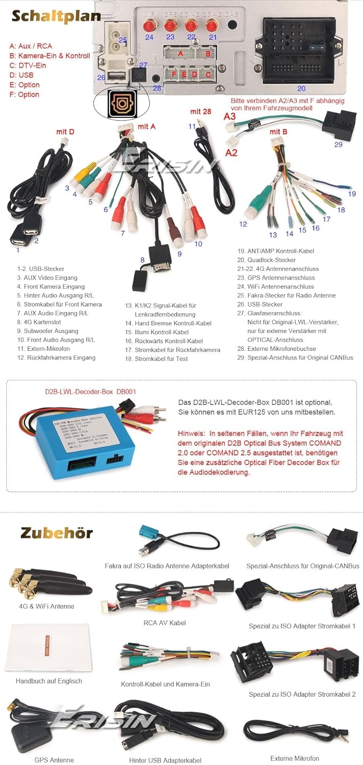 8-Kern Android 12 Car Stereo für Mercedes Benz C/CLK/G Class W203 W209 Vito Viano Support GPS Sat NA