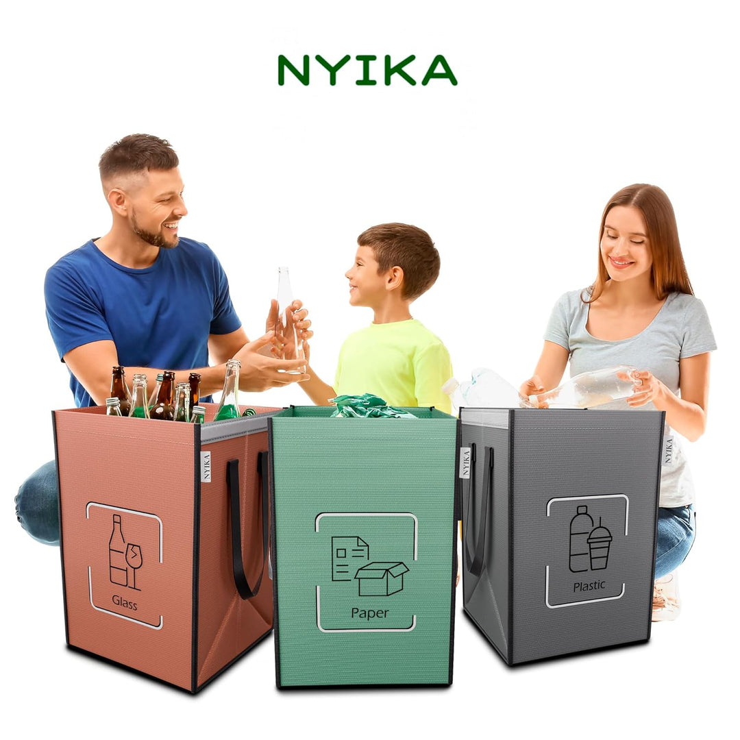 NYIKA Recycling System - Altglas Sammelbehälter - Pfandflaschen Aufbewahrung - Leergut Sammelbehälte